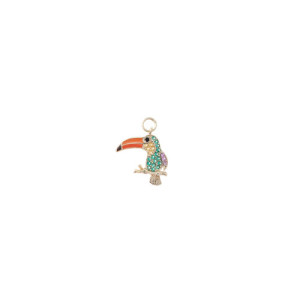 CHARM PLATA CHAPADO DORADO TUCAN CIRCONI