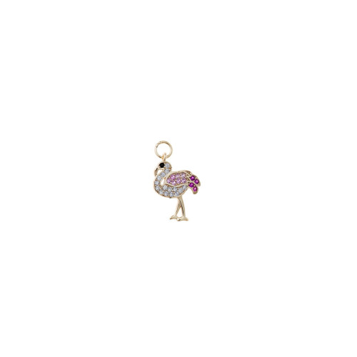 CHARM PLATA CHAPADO DORADO FLAMENCO CIRC