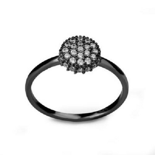 Anillo Plata Negra Circonitas Calma LUXENTER