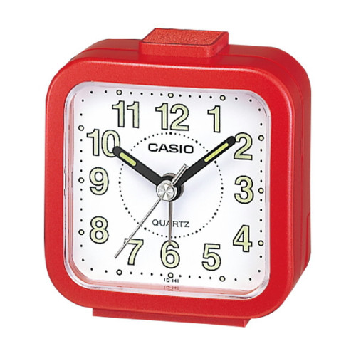 CASIO Despertador barato color rojo analógico con alarma de sonido zumbador  TQ-141-4EF