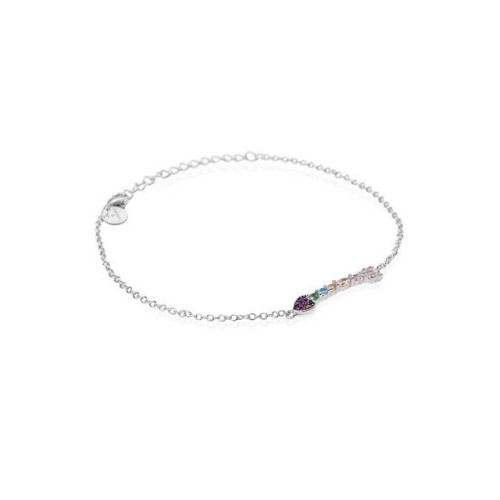 Pulsera Enamorados Plata Flecha Multicolor