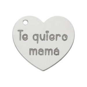 Abalorio plata Corazon Personalizable