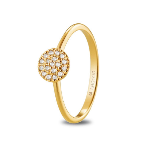Anillo de Compromiso Argyor de Oro Rosa 18k con Pavé de Circonitas