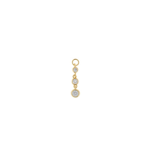 CHARM PLATA CHAPADO DORADO TRES CHATONES