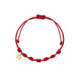 Pulsera 7 nudos nylon rojo con colgante oro estrella