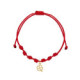 Pulsera 7 nudos nylon rojo colgante trebol suerte