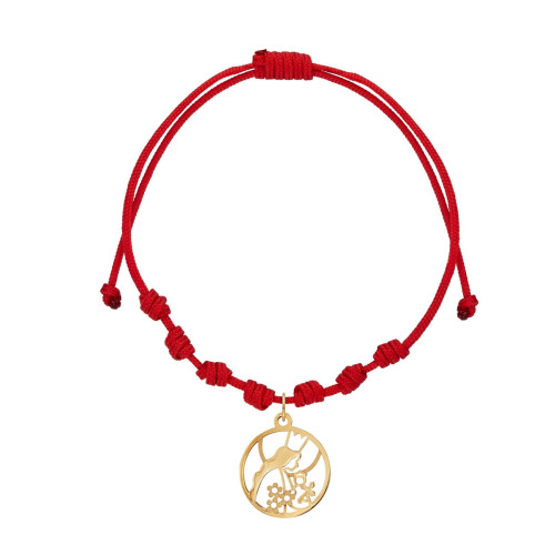 Pulsera 7 nudos nylon rojo colgante virgen desamparados