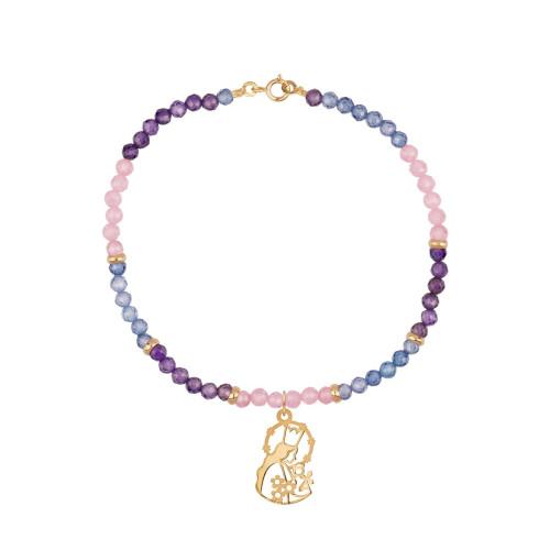 Pulsera perlas colores silueta virgen desamparados