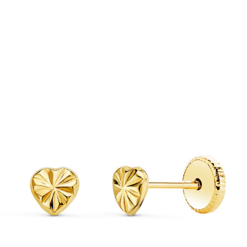 Pendientes bebe Oro 18k corazón