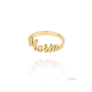 Anillo con Nombre Personalizado en Plata de Ley 925 Dorada