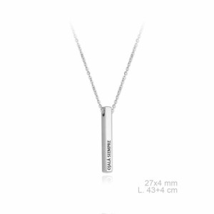 Collar lingote plata con hasta cuatro nombres personalizables.