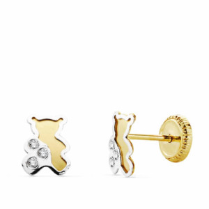 Pendientes bebe Oro 18k Oso