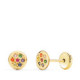 Pendientes oro 18k redondo con circonitas