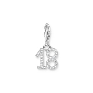 Colgante charm plata Thomas Sabo número dieciocho 18