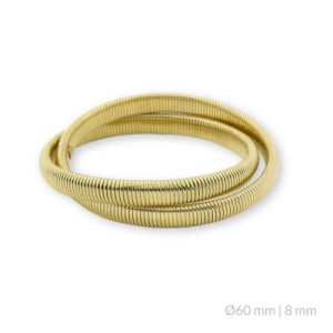 Pulsera doble acero dorado inoxidable 8 mm