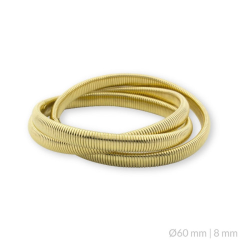 Pulsera triple acero dorado inoxidable 8 mm