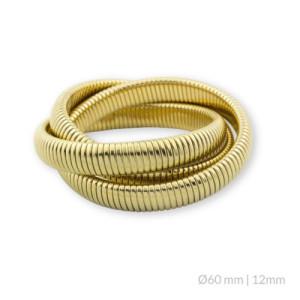 Pulsera triple acero dorado inoxidable 12 mm