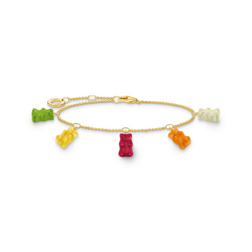 Pulsera dorada Thomas Sabo x Haribo con cinco ositos