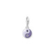 Abalorio Charm morado yin & yang plata