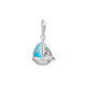 Colgante charm plata turquesa velero