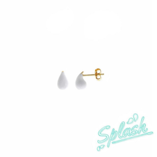 Pendientes colores gota plata esmalte blanco 213A0533