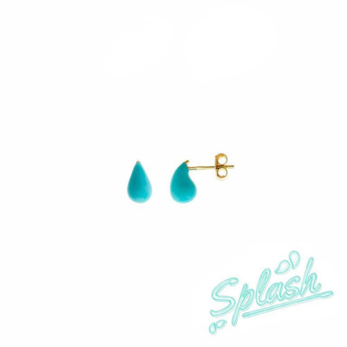 Pendientes colores gota plata esmalte verde 213A0535