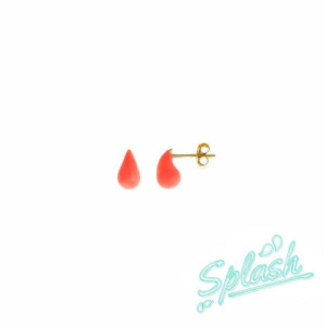 Pendientes colores gota plata esmalte coral 213A0536