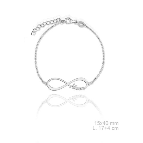 Pulsera lisa personalizable plata infinito