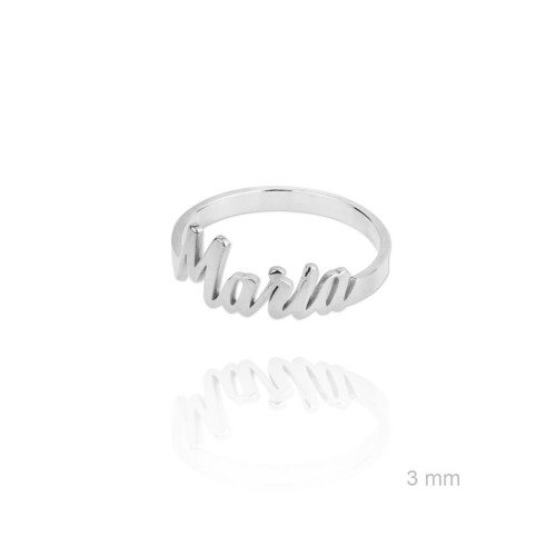 Anillo con nombre personalizado en plata de ley