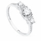 Anillo de Compromiso Tresillo de Oro Blanco 18k con Tres Circonitas Anillo de Compromiso Tresillo de Oro Blanco 18k con Tres Circonitas