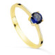 Anillo de Compromiso Solitario de Oro Amarillo 18k con Circonita Azul de 5 mm Anillo de Compromiso Solitario de Oro Amarillo 18k con Circonita Azul de 5 mm