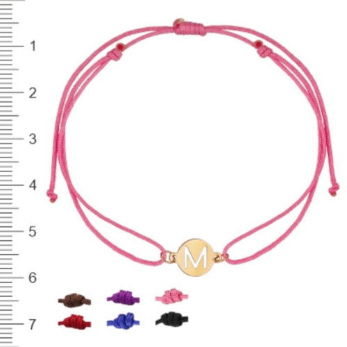 Pulsera inicial 8 mm con cordon nylon