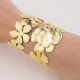 Brazalete Floral Dorado de Acero Inoxidable