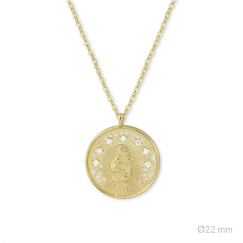 Collar plata dorada con medalla Virgen de la Alegría