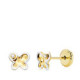 Pendientes de Bebé con Mariposa Bicolor y Circonita en Oro de 18 Quilates Pendientes de Bebé con Mariposa Bicolor y Circonita en Oro de 18 Quilates