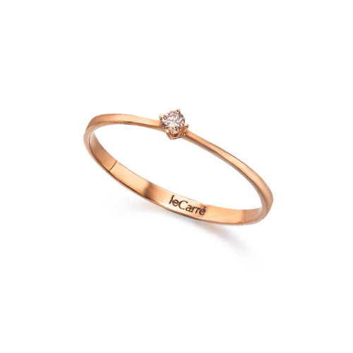 Anillo LeCarré  Oro rosa con diamante