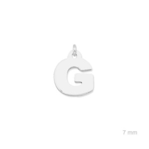 Colgante charm plata lisa inicial G