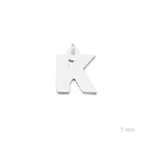 Colgante charm plata lisa inicial K