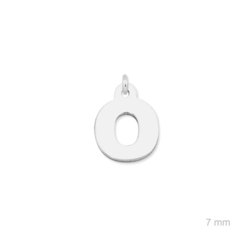 Colgante charm plata lisa inicial O