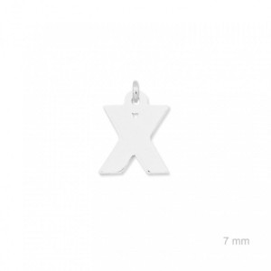 Colgante charm plata lisa inicial X