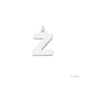 Colgante charm plata lisa inicial Z