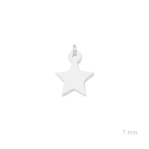 Colgante charm plata lisa estrella