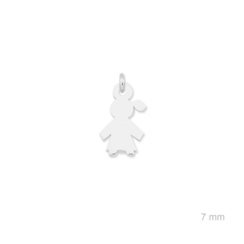 Colgante charm plata lisa niña.