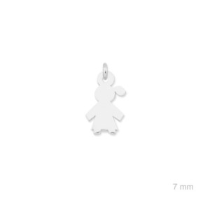 Colgante charm plata lisa niña.