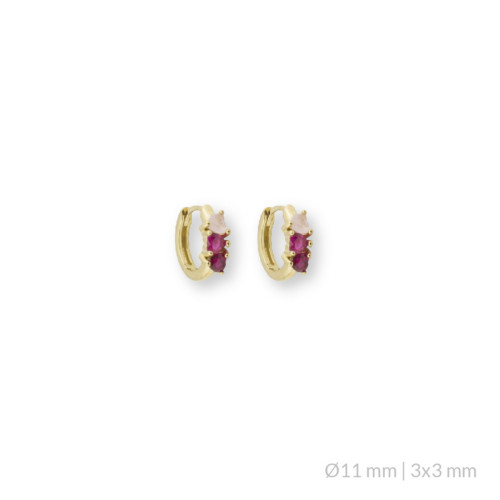 Pendientes aro plata dorada colección enamorados 153754C