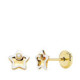 Pendientes bebe Oro bicolor 18k estrella 21024