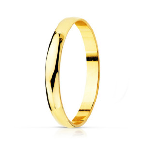 Alianza de Boda de Oro 18k de 2,5 mm Media Caña Pulida Brillo