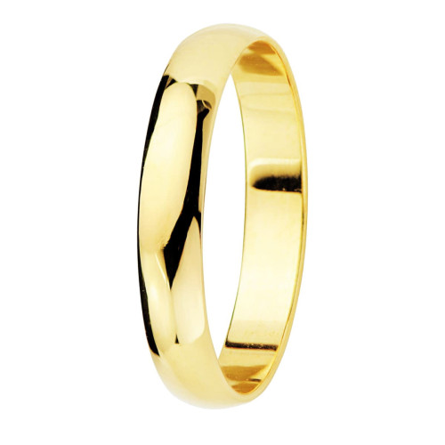 Alianza de Boda de Oro 18k de 3,5 mm Media Caña Pulida Brillo