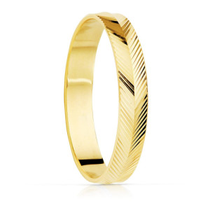 Alianza de Boda de Oro 18k de 3,5 mm Tallada en Espiga