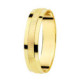Alianza de Boda de Oro 18k de 4 mm con Fila Central Estriada y Bordes Brillo